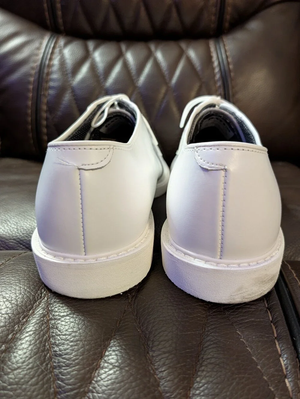 Bates Lites Men's White Leather Dress Oxford Size 14D